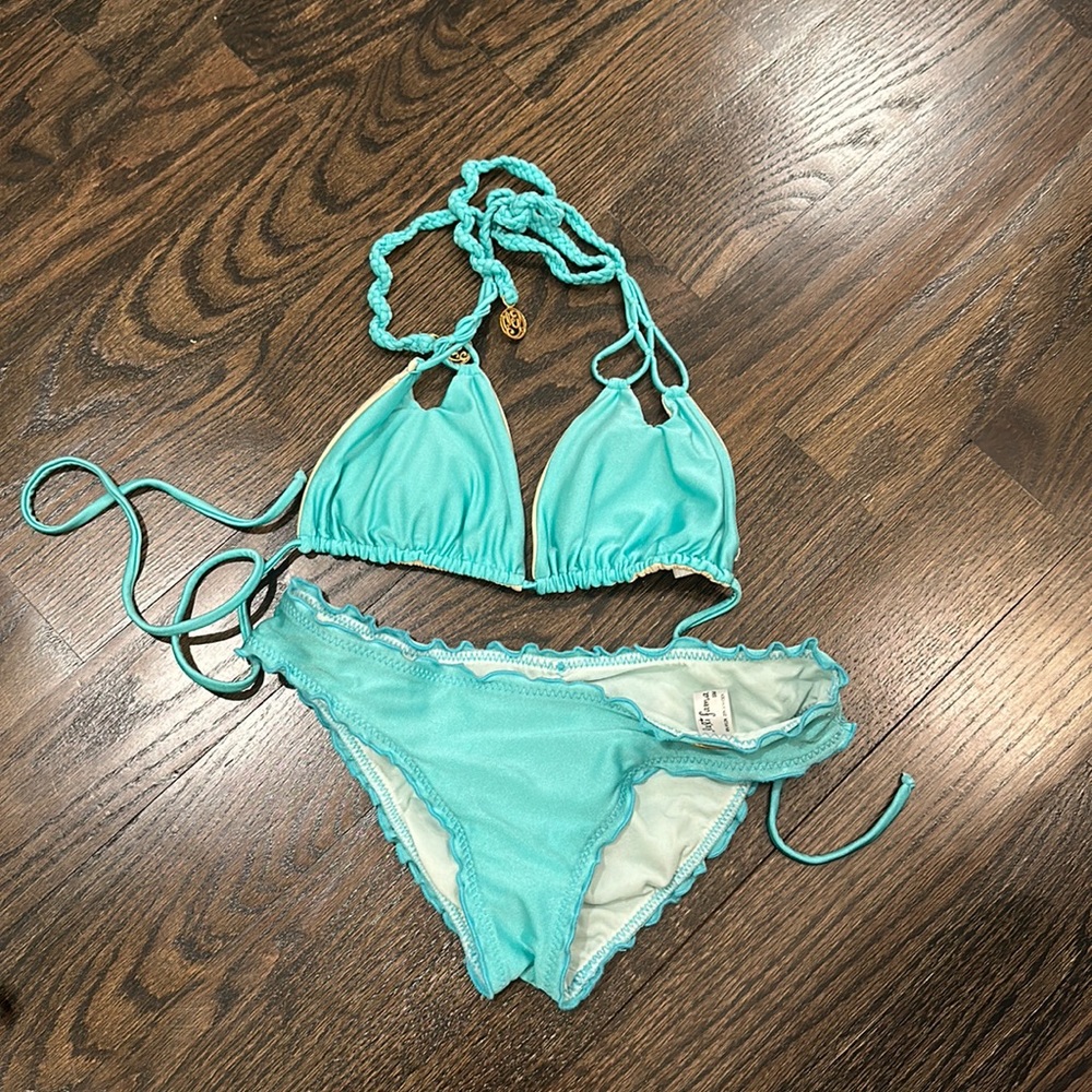 Luli Fama Casita Buena Blue Bikini Set- Size S